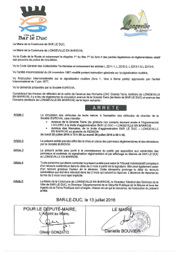 Page 1 N | W ville de Bar l&euml; Duc Le Maire de la Commune de BAR