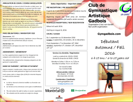 Débutant - 6 à 15 ans - Le Club de Gymnastique Artistique Gadbois