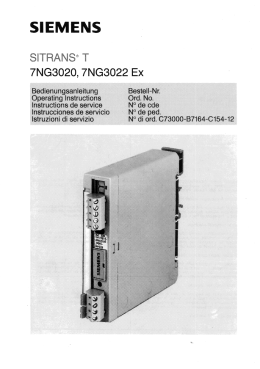 Page 1 Page 2 Page 3 SIEMENS SITRANS&reg; T 7NG3020, 7NG3022