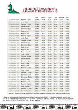 calendrier ramadan 2015 la plaine st denis 93210 - 15