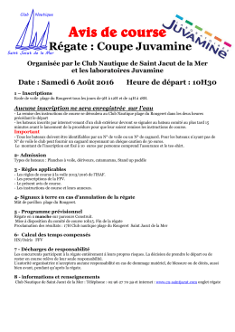 Avis de course - Club Nautique de Saint Jacut
