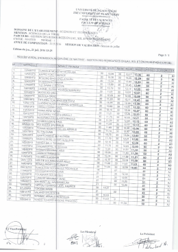 PV d`admission au diplôme de maîtrise