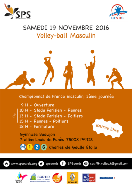 Page 1 SANAEDI 19 NOVEMBRE 2016 Volley