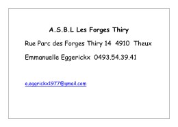 A.S.B.L Les Forges Thiry Rue Parc des Forges Thiry 14 4910 Theux