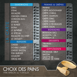 Télécharger notre menu 10 - La sandwicherie les Renouillers