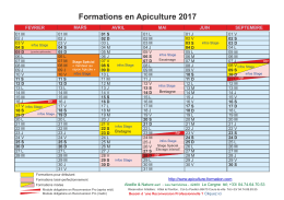 planning des stages 2017 - Formation en Apiculture