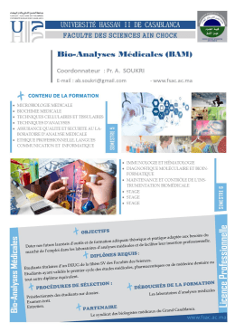 bio-analyses medicales - Faculté des Sciences Aïn Chock Casablanca
