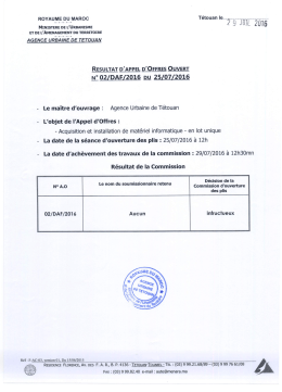 Lire la suite - Agence Urbaine de T&eacute;touan