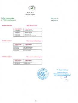 lien liste principale - Institut Agronomique et Vétérinaire Hassan II