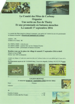 Page 1 Le Comit&eacute; des F&ecirc;tes de Corbeny 4 Organise Une sortie au