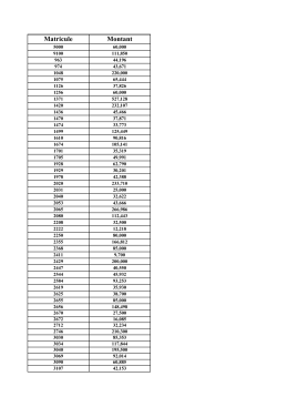 Matricule Montant