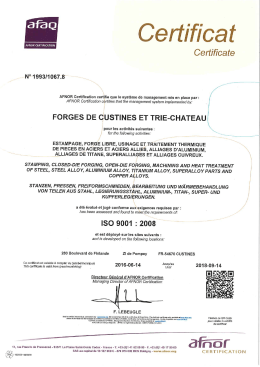 Page 1 Certificat Certificate AFNOR CERTIFICATION Nº 1993