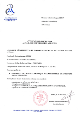Lire le document en PDF - Chirurgie Esthétique Paris