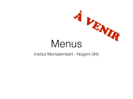Menus - Institut Montalembert