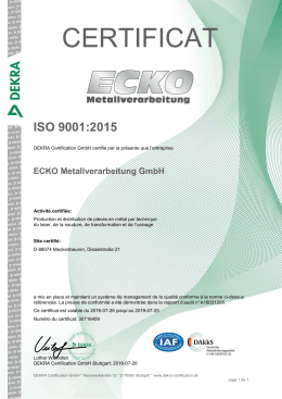 certificat - ECKO Metallverarbeitung