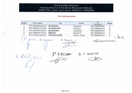 Candidats admis avec bourses