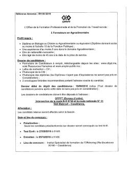 Page 1 Référence Annonce : RH 69 /2016 OFPPT L`Office de la