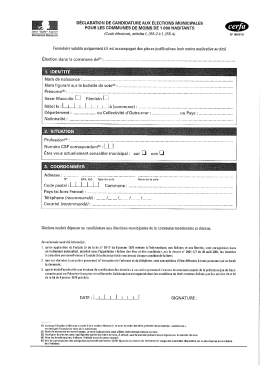 Candidature &eacute;lection municipale partielle - format : PDF