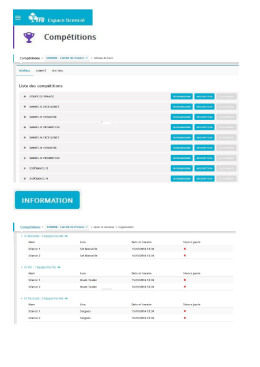 Inscription aux Comp&eacute;titions