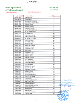 lien liste d`attente - Institut Agronomique et Vétérinaire Hassan II