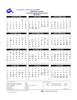 Calendrier scolaire 2016-2017 - Commission scolaire du Lac