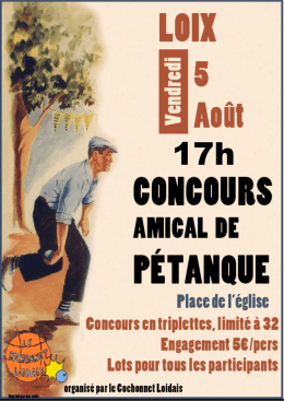 17h &ordm;f CONCOURS { AMICAL DE P&Eacute;TANQUE Place de l`&eacute;glise