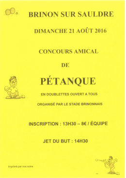 voir affiche. - Brinon sur Sauldre