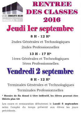 rentree des classes