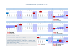 Kalendar za školsku godinu 2016.