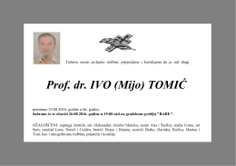 Prof. dr. IVO (Mijo) TOMIĆ