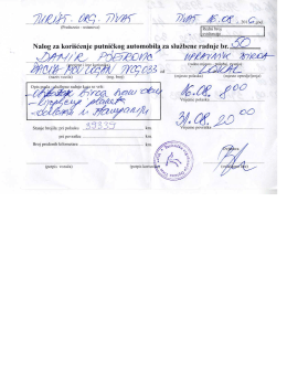 Page 1 7 OAT ZO 77% (Preduzeće - ustanova) Nalog za korišćenje