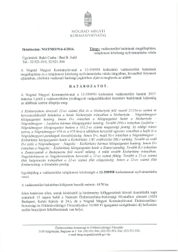12-550950 k&oacute;dsz&aacute;m&uacute; vad&aacute;szter&uuml;let hat&aacute;r&aacute;nak meg&aacute;llap&iacute;t&aacute;sa