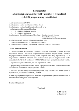 (CLLD) program megvalósításáról