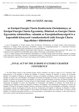1999. évi XXXV. törvény - az Európai Energia