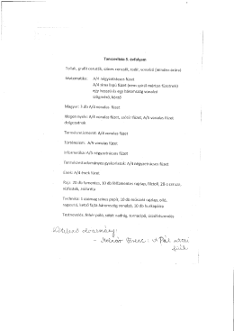 Tanszerlista 5.évfolyam