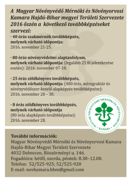 A Magyar Növényvédő Mérnöki és Növényorvosi