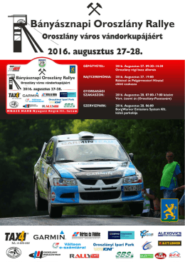 Bányásznapi Oroszlány Rallye plakát