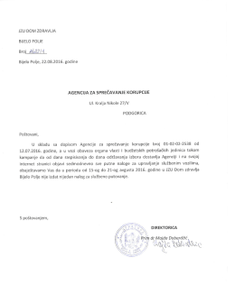 Page 1 JZU DOM ZDRAVLJA BIJELO POLJE Broj 4622 L Bijelo