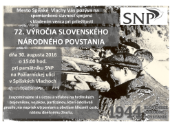 72. výročia slovenského národného povstania