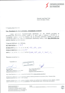 Prerušenie distribúcie elektrickej energie dňa 9.9.2016
