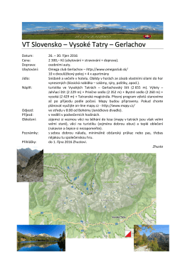 VT Slovensko – Vysoké Tatry – Gerlachov