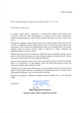Page 1 Praha 16.12.2015 Žádost o podání informací o nebytových