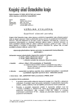 stanoven&iacute; přechodn&eacute; &uacute;pravy provozu na pozemn&iacute;ch komunikac&iacute;ch