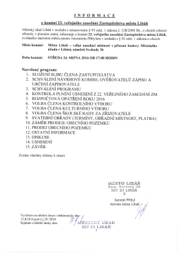 Svolání 23. veřejného zasedání ZM[1].