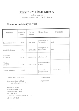 Městský úřad v Krnově - Odbor správní