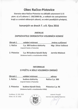 Jmenování... - Obec Račice