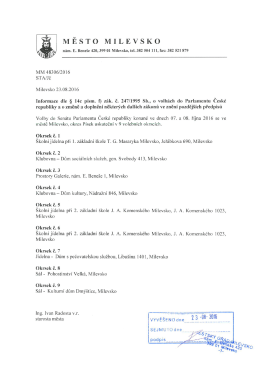 Informace dle § 14 c písm. f) zák. č. 247/1995 Sb., o volbách do