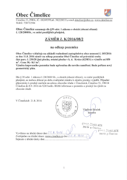 Page 1 Obec Čimelice Cimelice 51,39804, IC: 00249599,tel