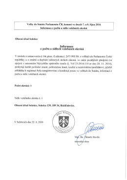 Volby 2016 - Obec Seletice
