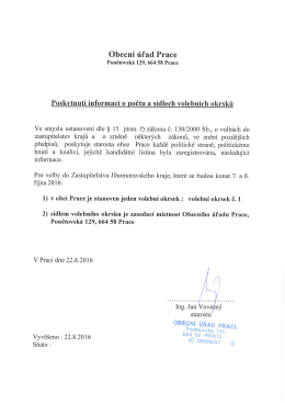 Poskytnutí informací o počtu a sídlech volebních okrsků